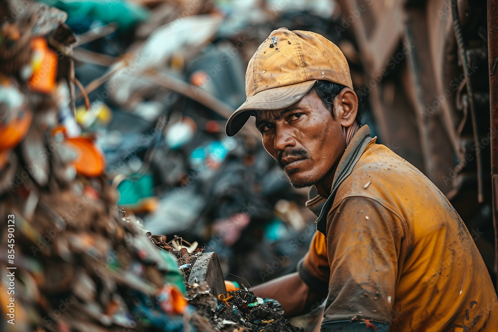 Generative AI, sorting garbage conceptual picture, social responsibility, civil cleaning service Generative AI, sorting garbage conceptual picture, social responsibility, civil cleaning service