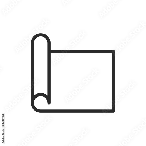 Rolled blueprint, linear style icon. Blueprint rolled up, architectural plans or design projects. Editable stroke width.