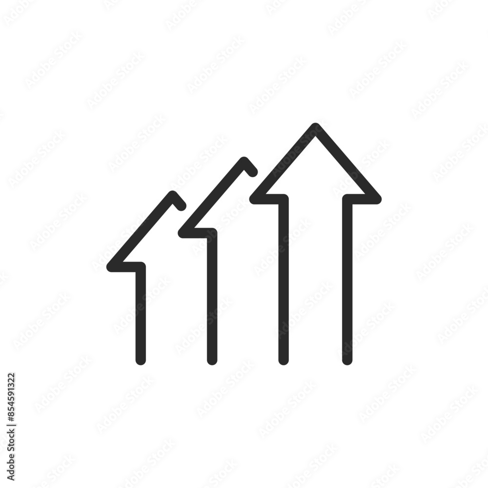 Upward arrows, linear style icon. growth or increase. Editable stroke width. Upward arrows, linear style icon. growth or increase. Editable stroke width.