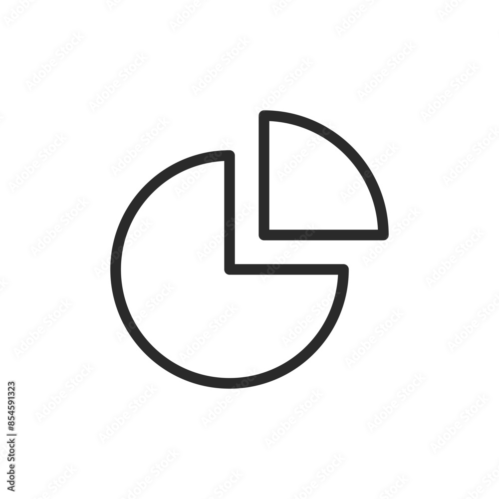 Pie chart, linear style icon. data distribution and analysis. Editable stroke width Pie chart, linear style icon. data distribution and analysis. Editable stroke width