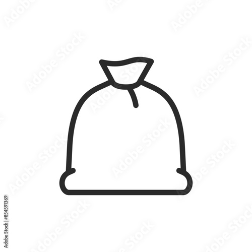 Trash bag, linear style icon. garbage or trash bag. Editable stroke width.