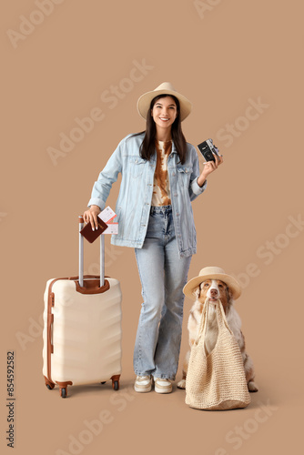 Female tourist with Austral...