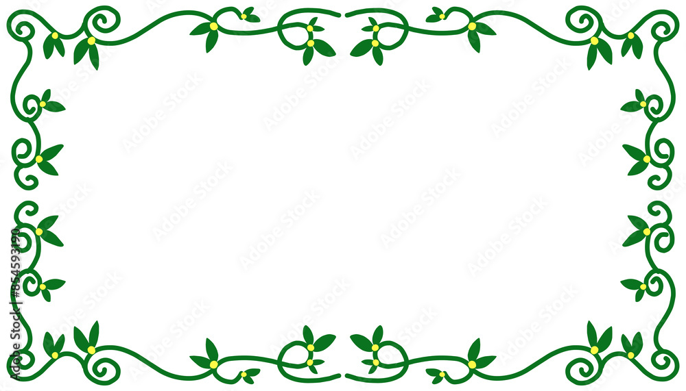 Frame with green vines theme. Suitable for photo frames, magazines, banners, posters Frame with green vines theme. Suitable for photo frames, magazines, banners, posters