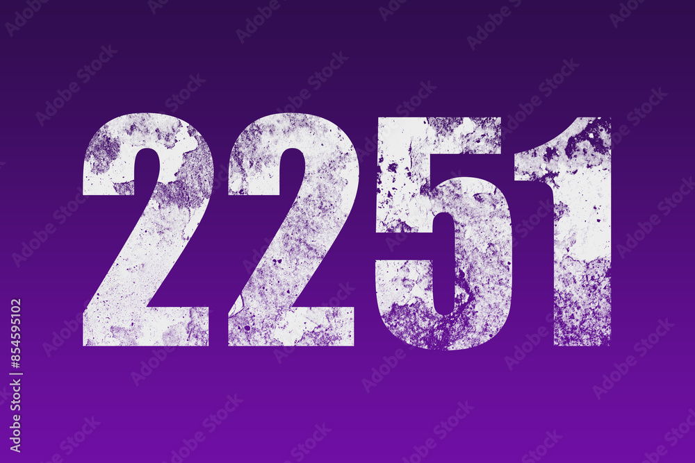 flat white grunge number of 2251 on purple background. flat white grunge number of 2251 on purple background.