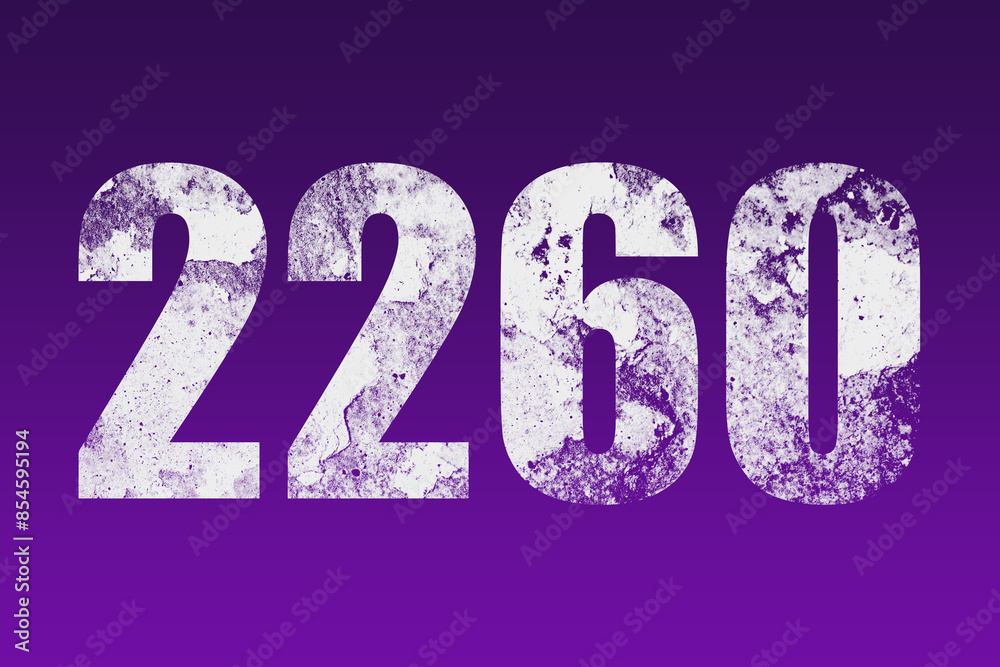 flat white grunge number of 2260 on purple background. flat white grunge number of 2260 on purple background.