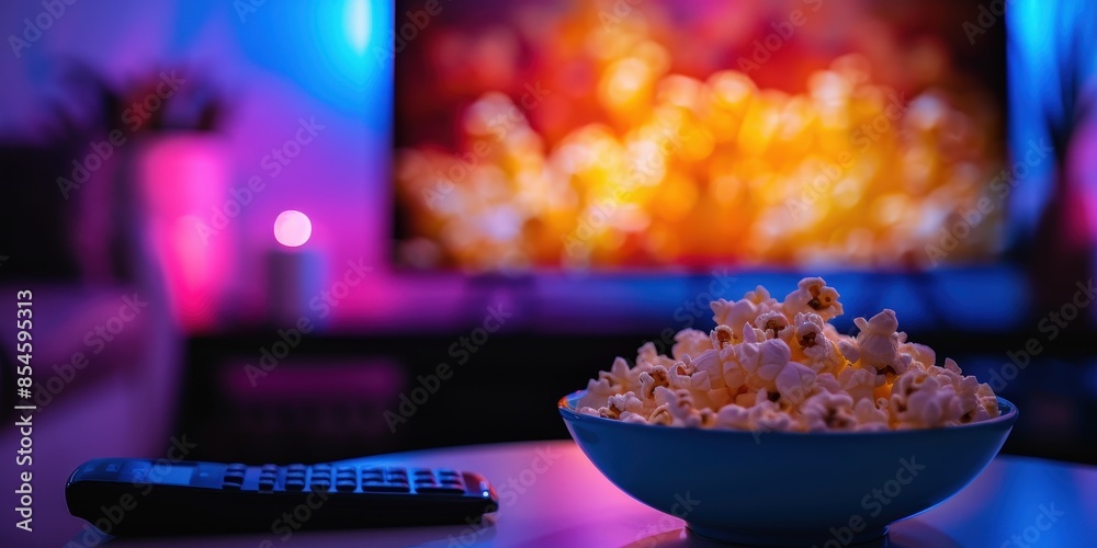 Movie Night Snack: Popcorn and Remote Movie Night Snack: Popcorn and Remote