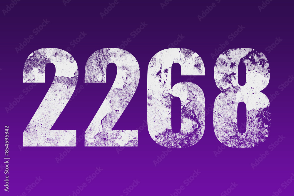 flat white grunge number of 2268 on purple background. flat white grunge number of 2268 on purple background.
