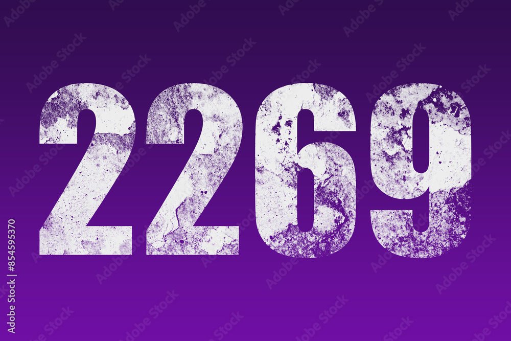 flat white grunge number of 2269 on purple background. flat white grunge number of 2269 on purple background.