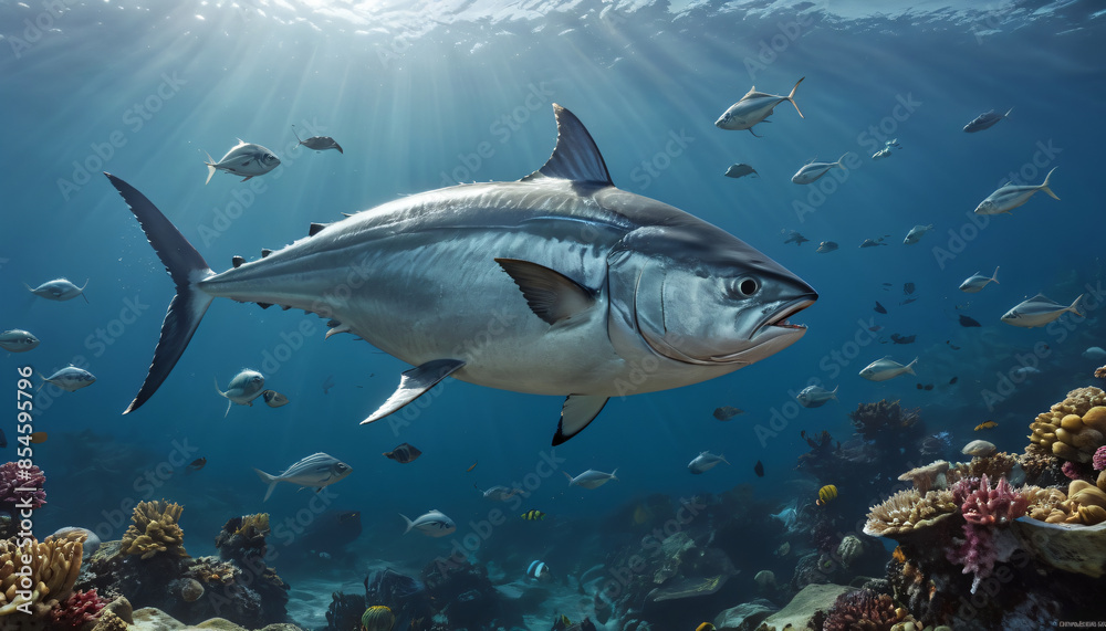 Fototapeta premium Tuna under sea