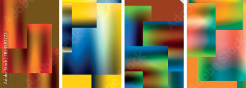 Colorful metal square abstract poster backgrounds