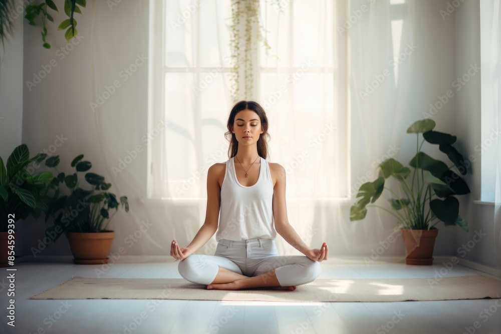 Young woman yoga practicing exercise. Young woman yoga practicing exercise.