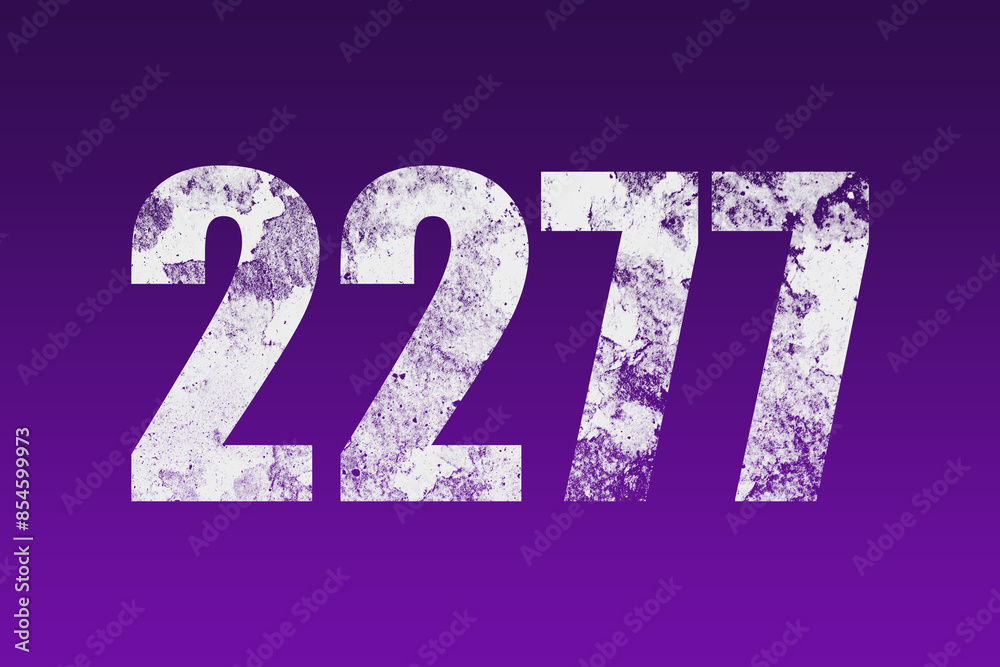 flat white grunge number of 2277 on purple background. flat white grunge number of 2277 on purple background.