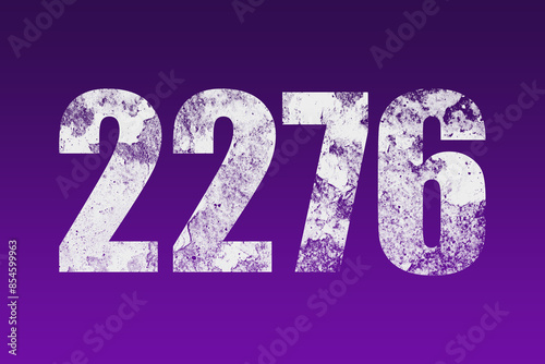 flat white grunge number of 2276 on purple background. 