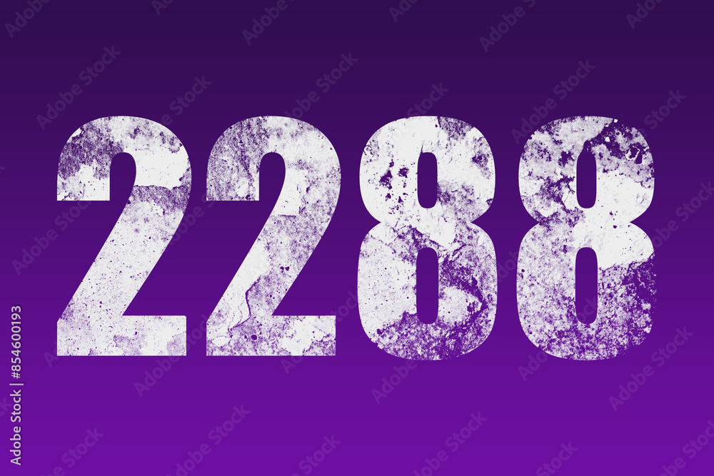 flat white grunge number of 2288 on purple background. flat white grunge number of 2288 on purple background.