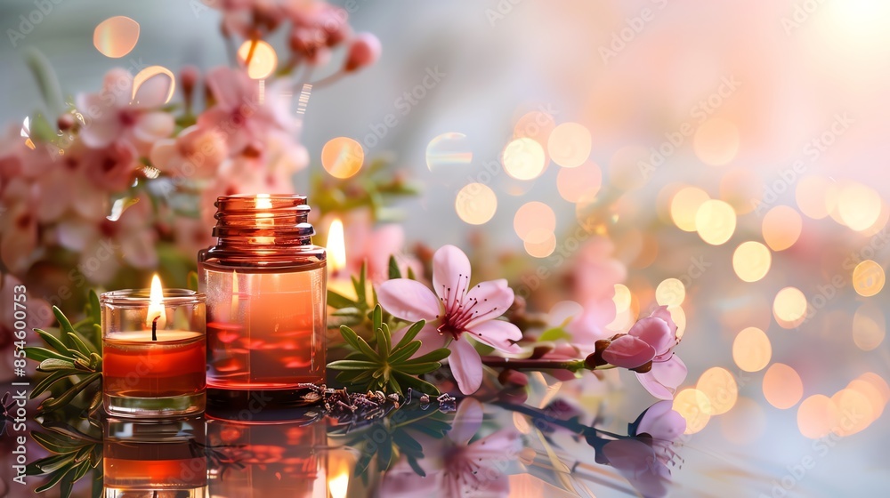 Aromatherapy session, essential oils, soft lighting, peaceful scents Aromatherapy session, essential oils, soft lighting, peaceful scents