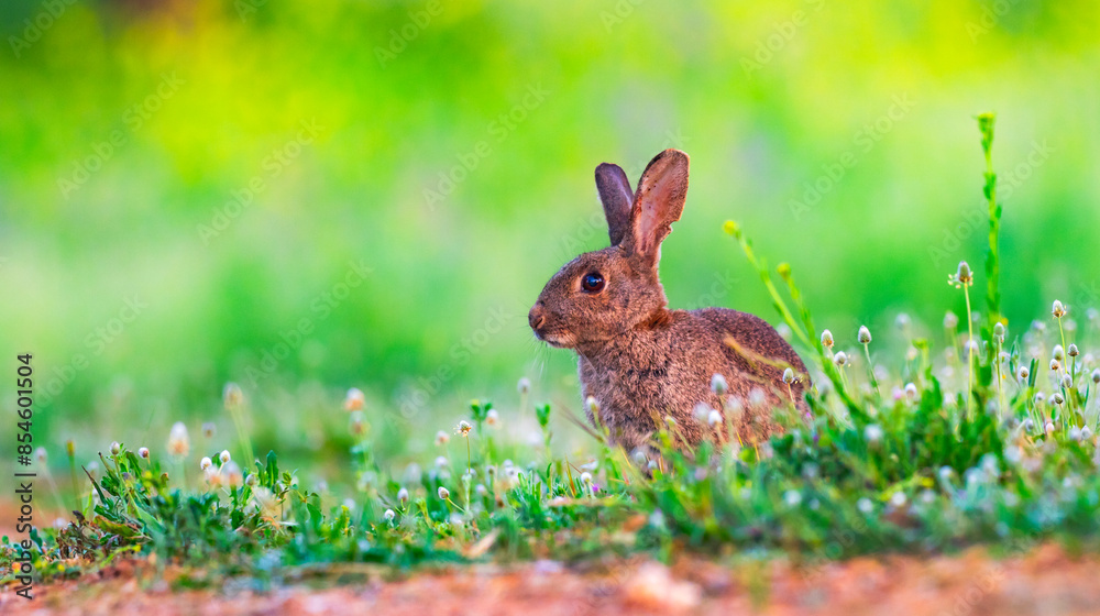 European Rabbit, Oryctolagus cuniculus, Mediterranean Forest, Castilla La Mancha, Spain, Europe European Rabbit, Oryctolagus cuniculus, Mediterranean Forest, Castilla La Mancha, Spain, Europe