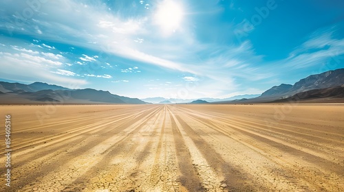 Realistic desert landscape. Beautiful view on realistic sand dunes. Made with generative ai © Gendar SINURO