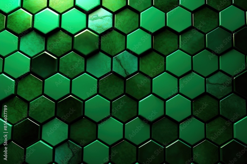 Fototapeta premium Hexagon texture background green backgrounds honeycomb.