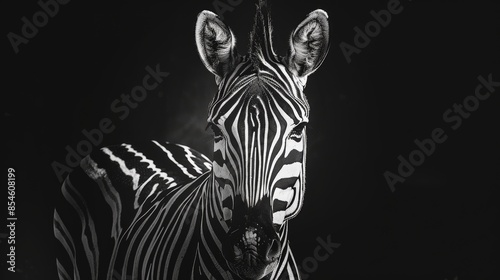 Unique Beauty of African Wildlife Zebra s Distinctive Striped Elegance photo