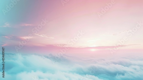 Ethereal Sunrise Over Cloudscape: Serenity and Hope with Ample Copy Space
