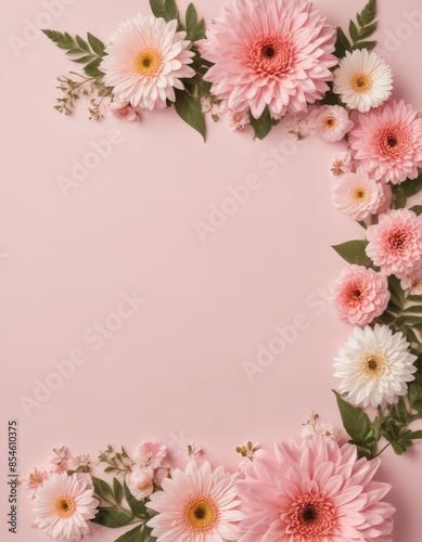 pink flowers on a white background