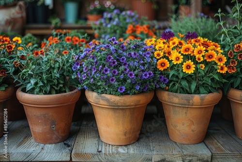 Wallpaper Mural Pots with plants colorful flowers inspiration ideas Torontodigital.ca