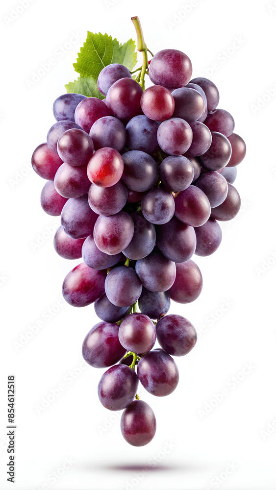 Black Grape flying in the air isolated on white background. selective focus, clipping path Black Grape flying in the air isolated on white background. selective focus, clipping path