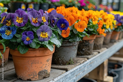 Pots with plants colorful flowers inspiration ideas