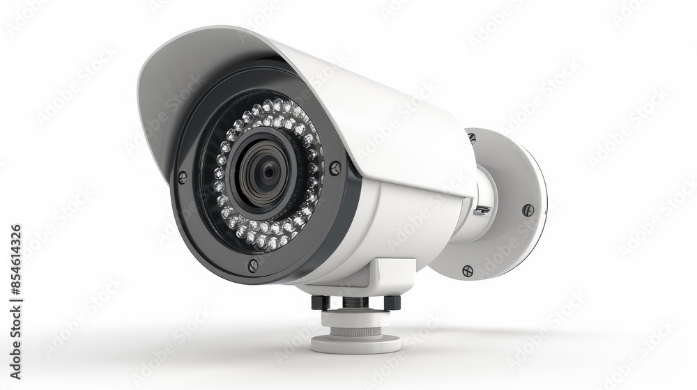 Contemporary CCTV camera for surveillance on white background with clipping path Contemporary CCTV camera for surveillance on white background with clipping path