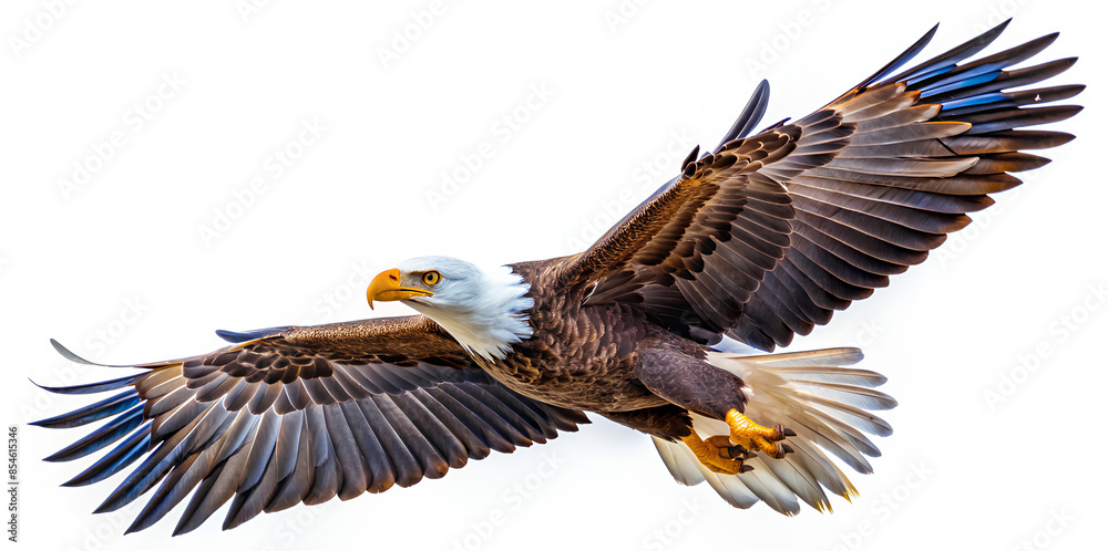 Obraz premium Eagle flying on isolated 