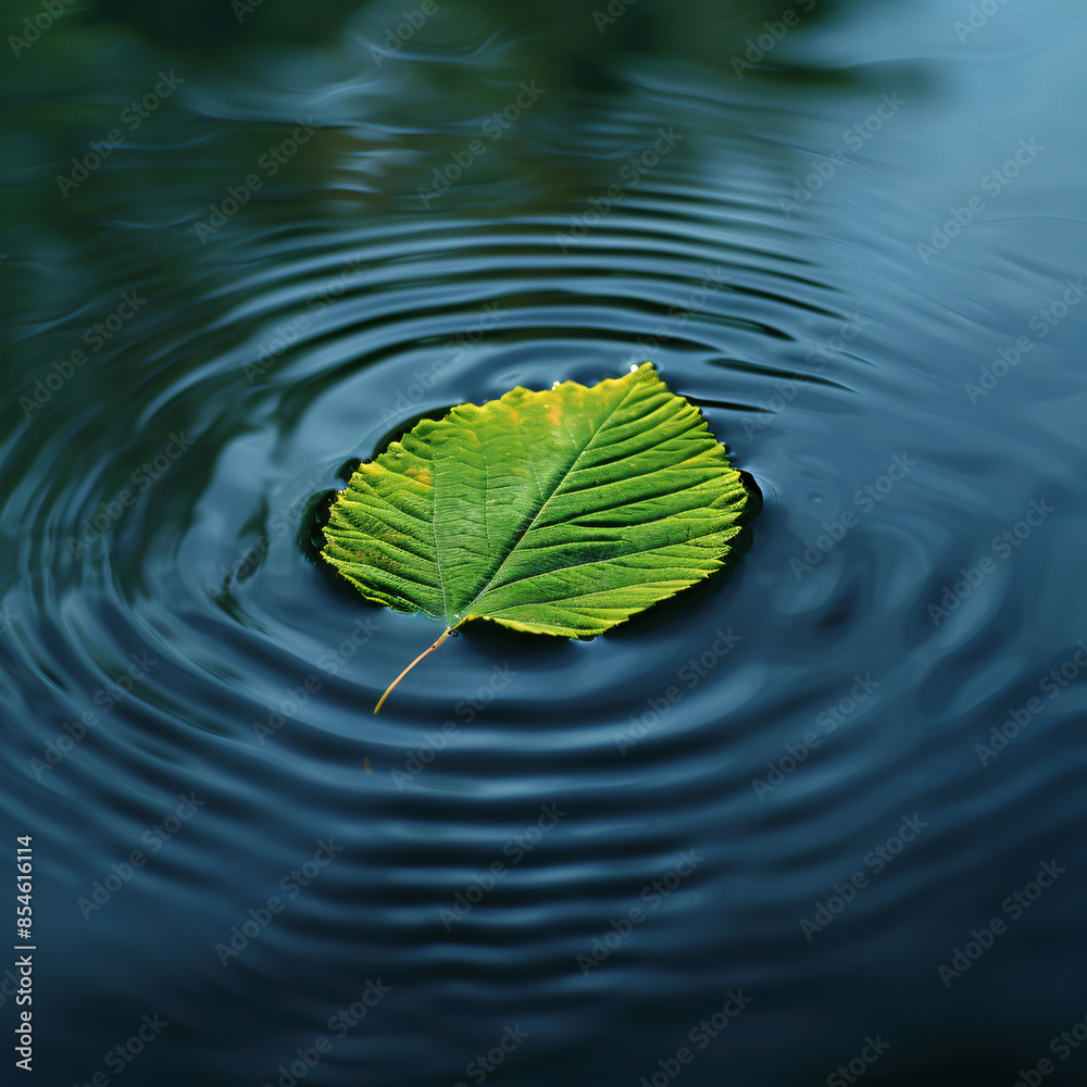 Φωτογραφία close up shot, plant in the garden, green leaf floating on the water , micro nat