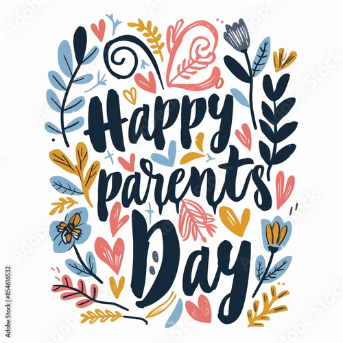 Happy Parents' Day greeting with a floral design, perfect for celebrating and sharing on Parents' Day.