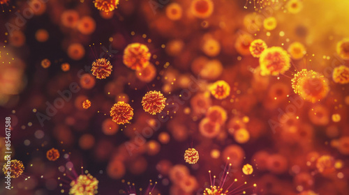 Scientific Analysis. Pollen Particles Magnified by Electronic Microscopy