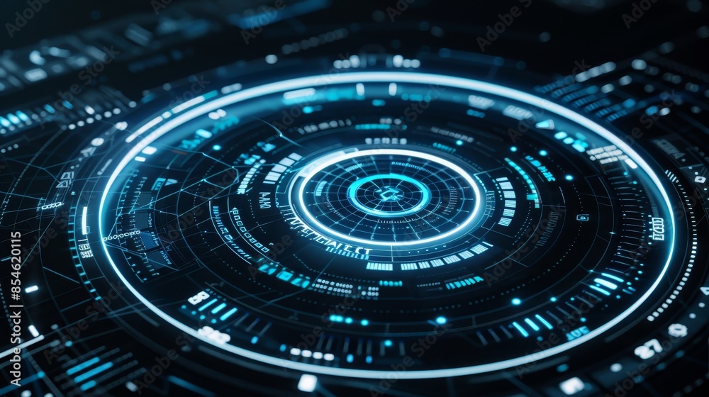 An analysis or control hologram panel. A futuristic UI screen utilizing holograms. An analysis or control hologram panel. A futuristic UI screen utilizing holograms.
