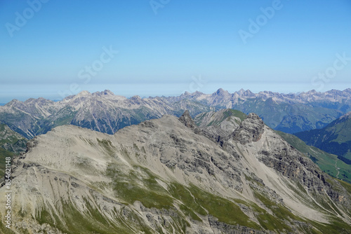 The panorama from Valluga mountain, Sankt Anton, Austria photo