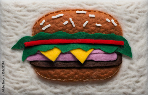felt art of hamburger