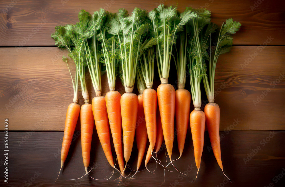 fresh orange carrots on a wooden table fresh orange carrots on a wooden table