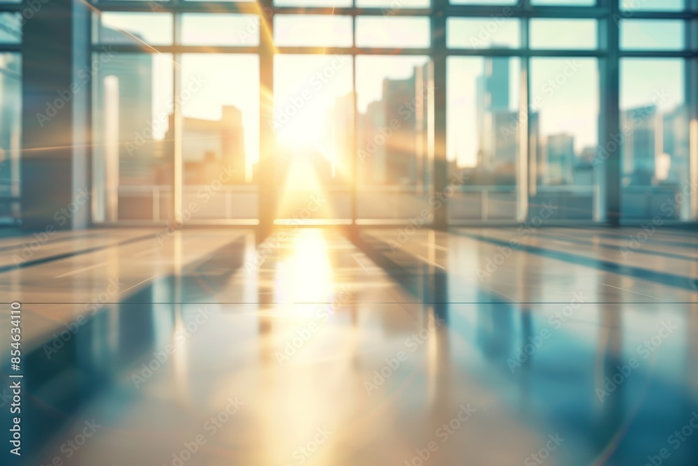 Blurred background of a light modern office interior with panoramic windows. Blurred background of a light modern office interior with panoramic windows.