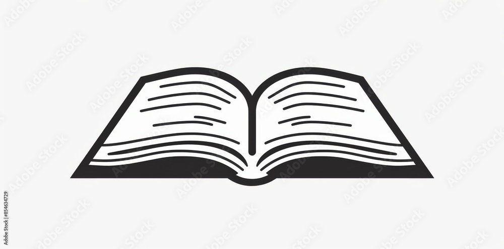 A continuous educational drawing that opens a book A continuous educational drawing that opens a book