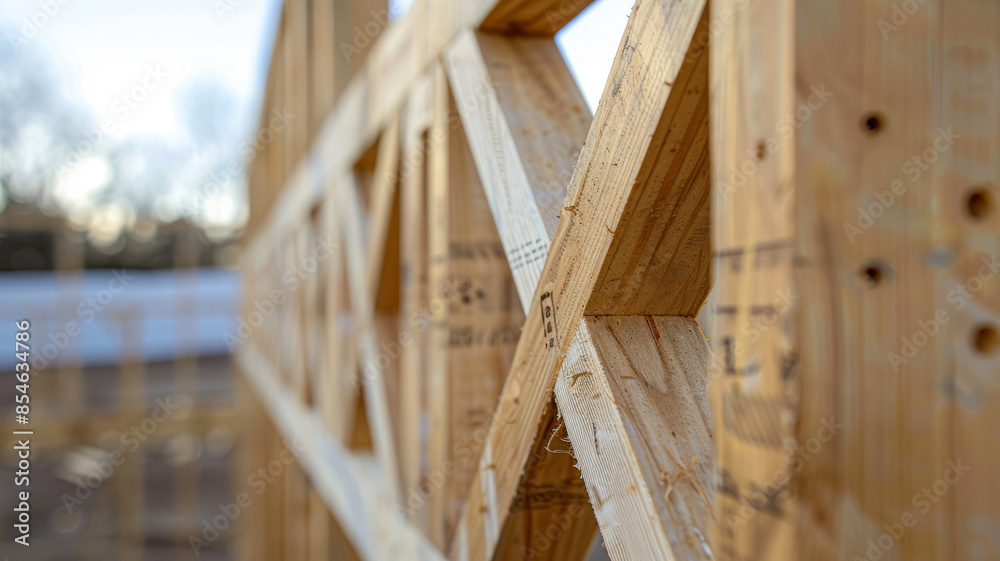 Close-up of wooden framework at a construction site. Close-up of wooden framework at a construction site.