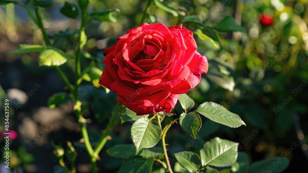 Red rose blossoming in the garden Red rose blossoming in the garden