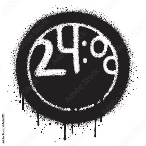 Spray Painted Graffiti O'clock isolated with a white background. Vector design street art. EPS 10.