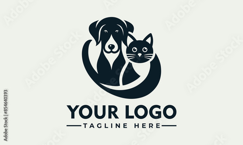 Dog and Cat Vector Logo Embrace the Unwavering Loyalty, Playful Affection, and Unbreakable Bond with the Enchanting Dog and Cat Vector Logo Symbolize Friendship, Family, and the Enduring Power of Love