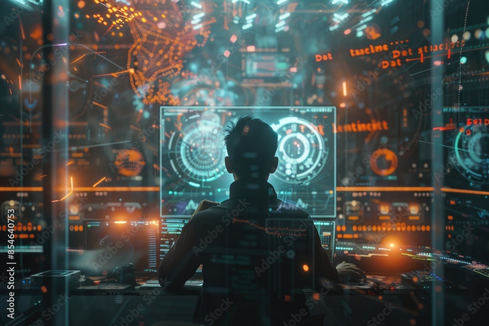 custom made wallpaper toronto digitalA person sitting in front of a computer screen, possibly doing work or browsing