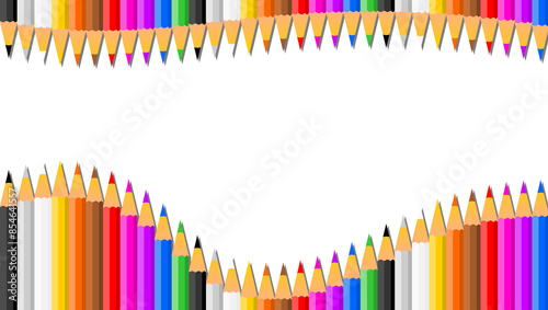 Fond de Crayons de Couleur avec Courbe en Dégradé sur le Haut et Bas