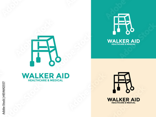 Walkers Aid logo icon. Simple Walkers logo vector design template