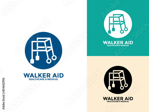 Walkers Aid logo icon. Simple Walkers logo vector design template