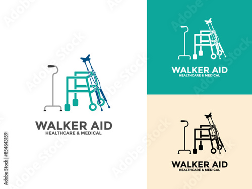 Walkers Aid logo icon. Simple Walkers logo vector design template