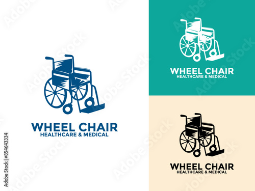 Walkers aid logo icon. Simple wheelchair logo icon design template