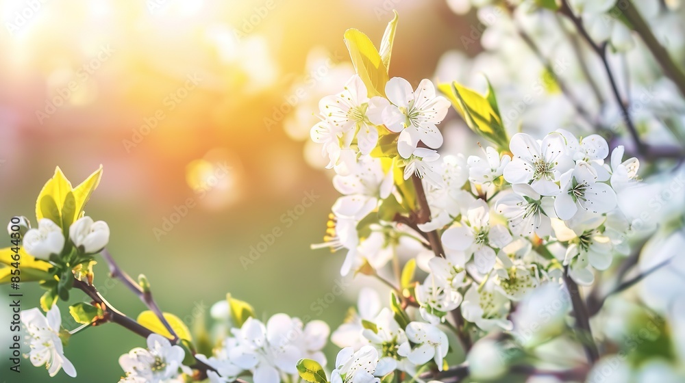 Plum tree blossoms, rich white flowers in focus, crisp morning light, tranquil background Plum tree blossoms, rich white flowers in focus, crisp morning light, tranquil background